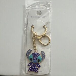 Blue and Gold Stitch Keychain